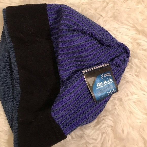 Women’s Bula winter hat. Knitted acrylic, purple. - Picture 4 of 5